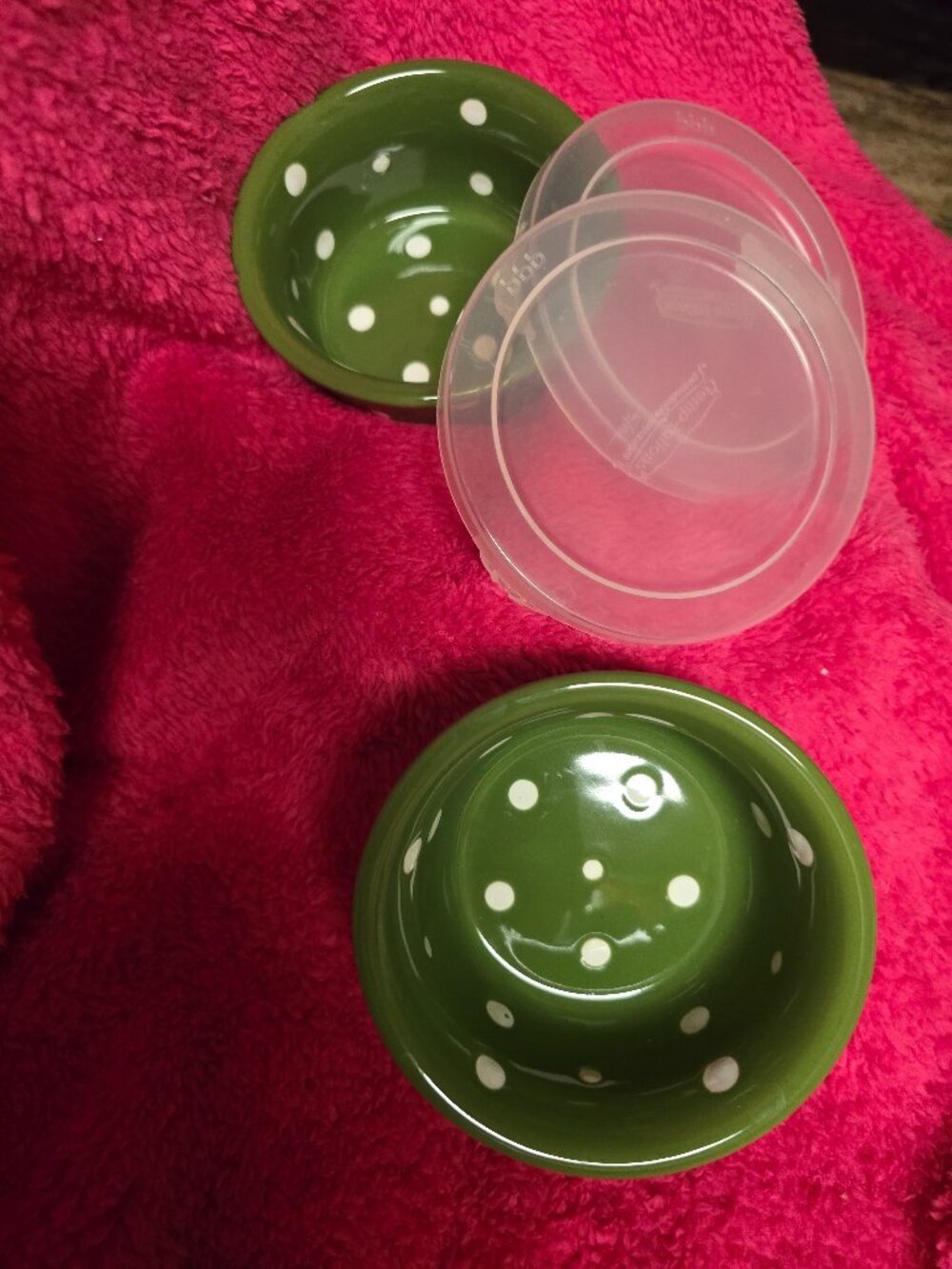 Temp-tations Green Ramekin/Custard Dish 6oz - Set of 2 with Lids